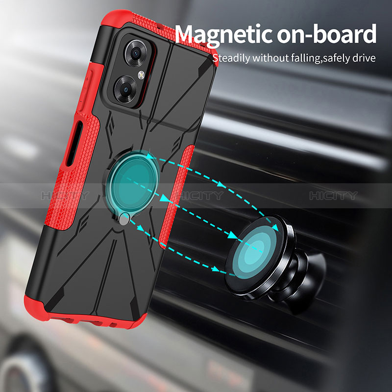 Funda Bumper Silicona y Plastico Mate Carcasa con Magnetico Anillo de dedo Soporte JX1 para Xiaomi Redmi Note 11R 5G