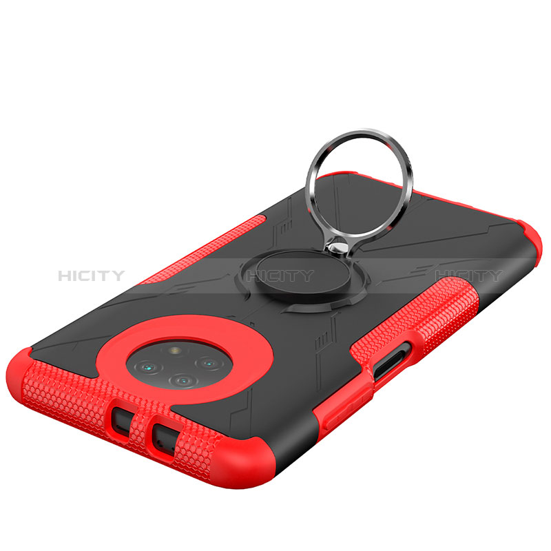 Funda Bumper Silicona y Plastico Mate Carcasa con Magnetico Anillo de dedo Soporte JX1 para Xiaomi Redmi Note 9T 5G