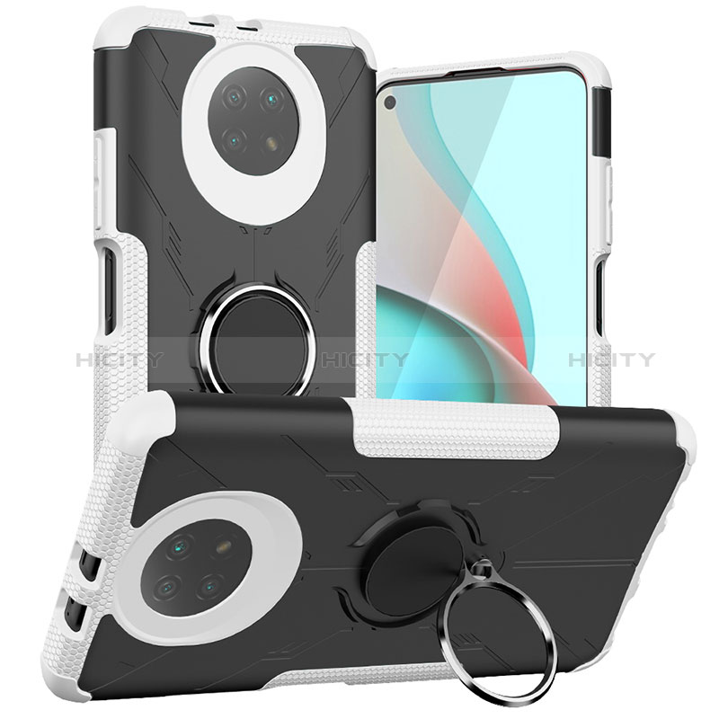 Funda Bumper Silicona y Plastico Mate Carcasa con Magnetico Anillo de dedo Soporte JX1 para Xiaomi Redmi Note 9T 5G