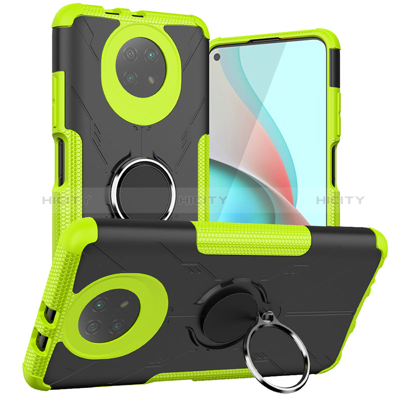 Funda Bumper Silicona y Plastico Mate Carcasa con Magnetico Anillo de dedo Soporte JX1 para Xiaomi Redmi Note 9T 5G