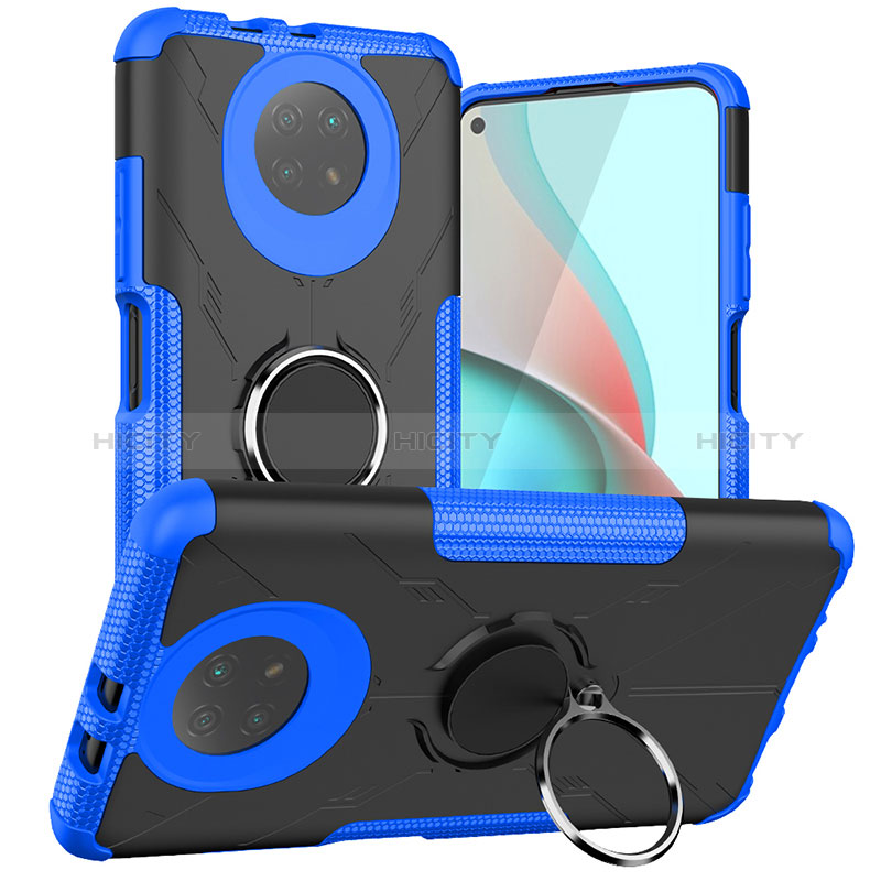 Funda Bumper Silicona y Plastico Mate Carcasa con Magnetico Anillo de dedo Soporte JX1 para Xiaomi Redmi Note 9T 5G