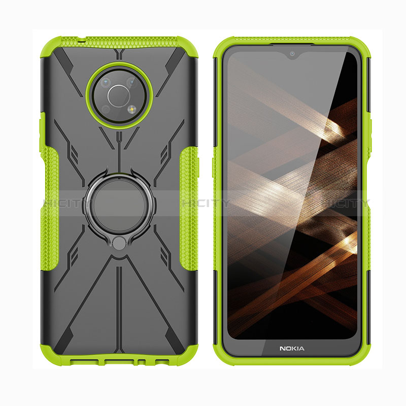 Funda Bumper Silicona y Plastico Mate Carcasa con Magnetico Anillo de dedo Soporte JX2 para Nokia G300 5G