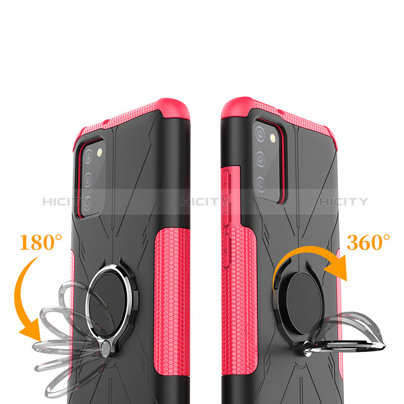 Funda Bumper Silicona y Plastico Mate Carcasa con Magnetico Anillo de dedo Soporte JX2 para Samsung Galaxy A02s