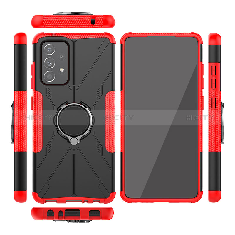 Funda Bumper Silicona y Plastico Mate Carcasa con Magnetico Anillo de dedo Soporte JX2 para Samsung Galaxy A52s 5G