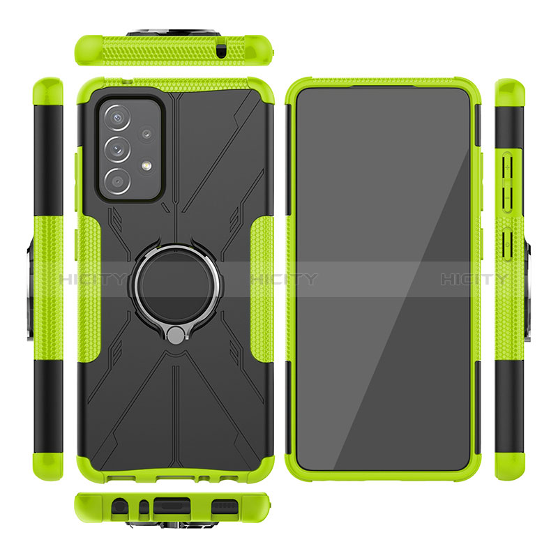 Funda Bumper Silicona y Plastico Mate Carcasa con Magnetico Anillo de dedo Soporte JX2 para Samsung Galaxy A52s 5G