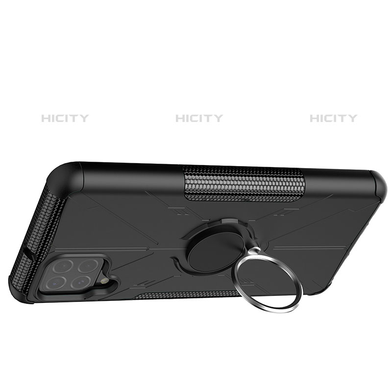 Funda Bumper Silicona y Plastico Mate Carcasa con Magnetico Anillo de dedo Soporte JX2 para Samsung Galaxy M62 4G Negro