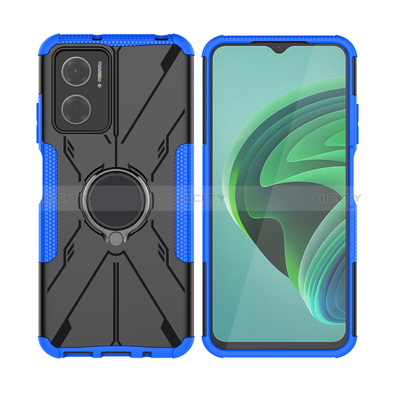 Funda Bumper Silicona y Plastico Mate Carcasa con Magnetico Anillo de dedo Soporte JX2 para Xiaomi Redmi 10 5G