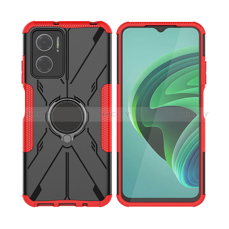 Funda Bumper Silicona y Plastico Mate Carcasa con Magnetico Anillo de dedo Soporte JX2 para Xiaomi Redmi 11 Prime 5G