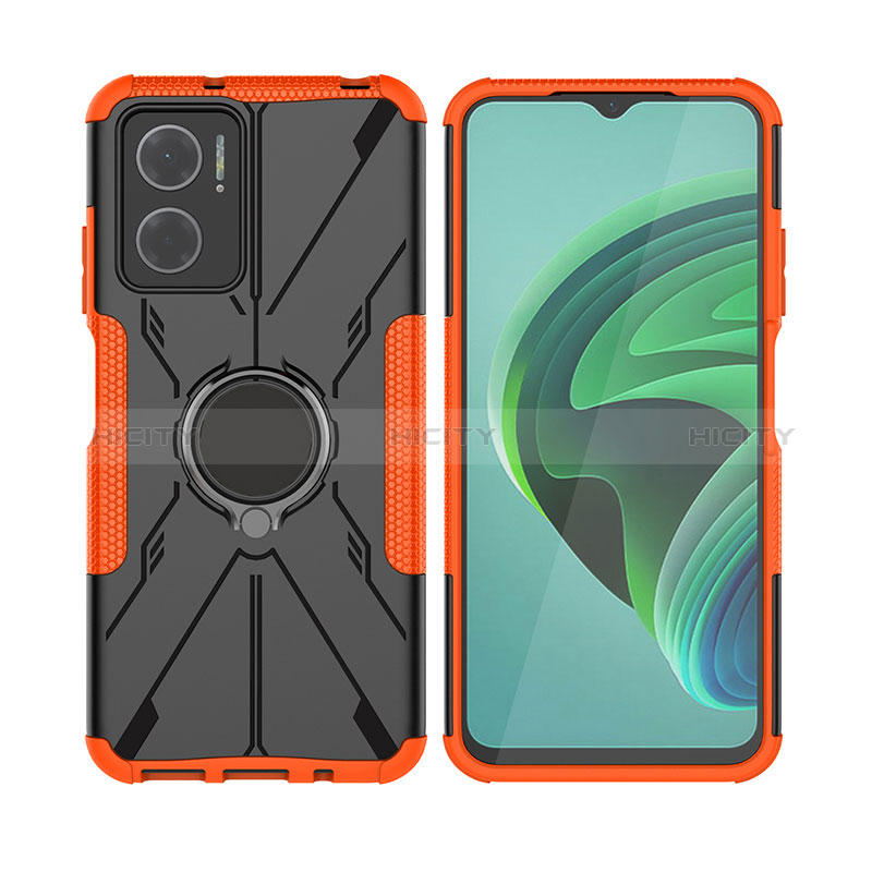 Funda Bumper Silicona y Plastico Mate Carcasa con Magnetico Anillo de dedo Soporte JX2 para Xiaomi Redmi Note 11E 5G