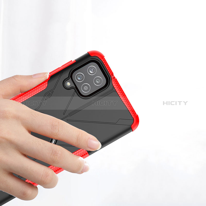Funda Bumper Silicona y Plastico Mate Carcasa con Magnetico Anillo de dedo Soporte JX3 para Samsung Galaxy A12 Nacho
