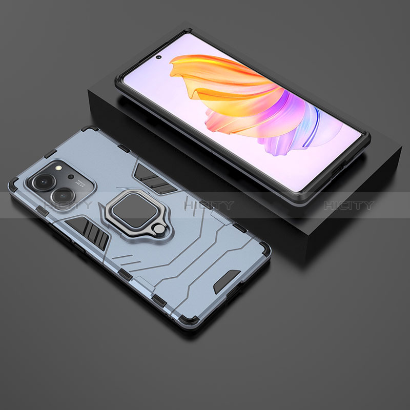 Funda Bumper Silicona y Plastico Mate Carcasa con Magnetico Anillo de dedo Soporte KC1 para Huawei Honor 80 SE 5G
