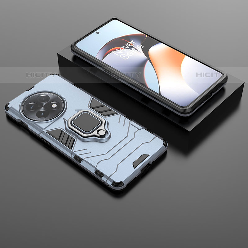 Funda Bumper Silicona y Plastico Mate Carcasa con Magnetico Anillo de dedo Soporte KC1 para OnePlus Ace 2 Pro 5G