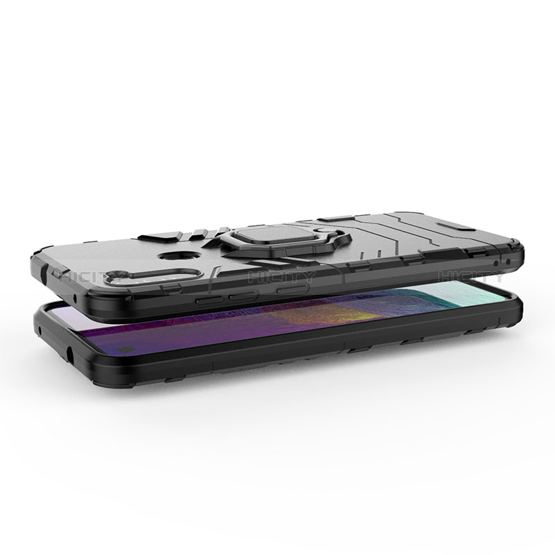 Funda Bumper Silicona y Plastico Mate Carcasa con Magnetico Anillo de dedo Soporte KC1 para Samsung Galaxy A11