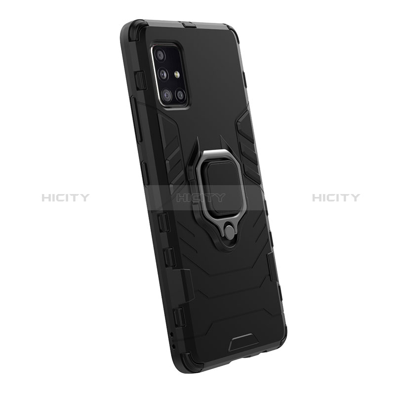 Funda Bumper Silicona y Plastico Mate Carcasa con Magnetico Anillo de dedo Soporte KC1 para Samsung Galaxy A51 5G