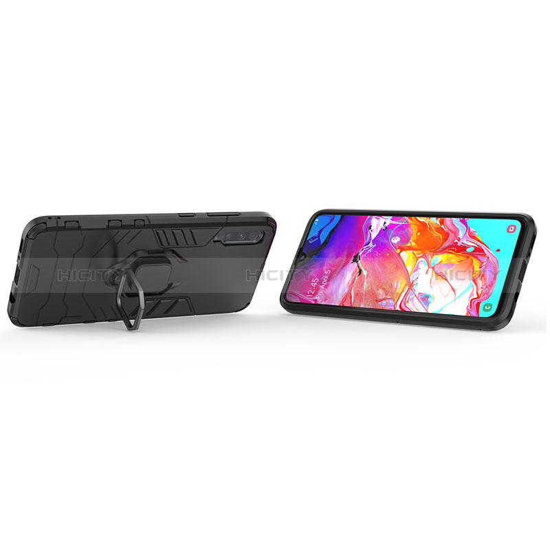 Funda Bumper Silicona y Plastico Mate Carcasa con Magnetico Anillo de dedo Soporte KC1 para Samsung Galaxy A70