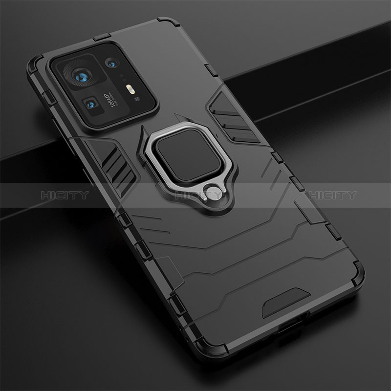 Funda Bumper Silicona y Plastico Mate Carcasa con Magnetico Anillo de dedo Soporte KC1 para Xiaomi Mi Mix 4 5G