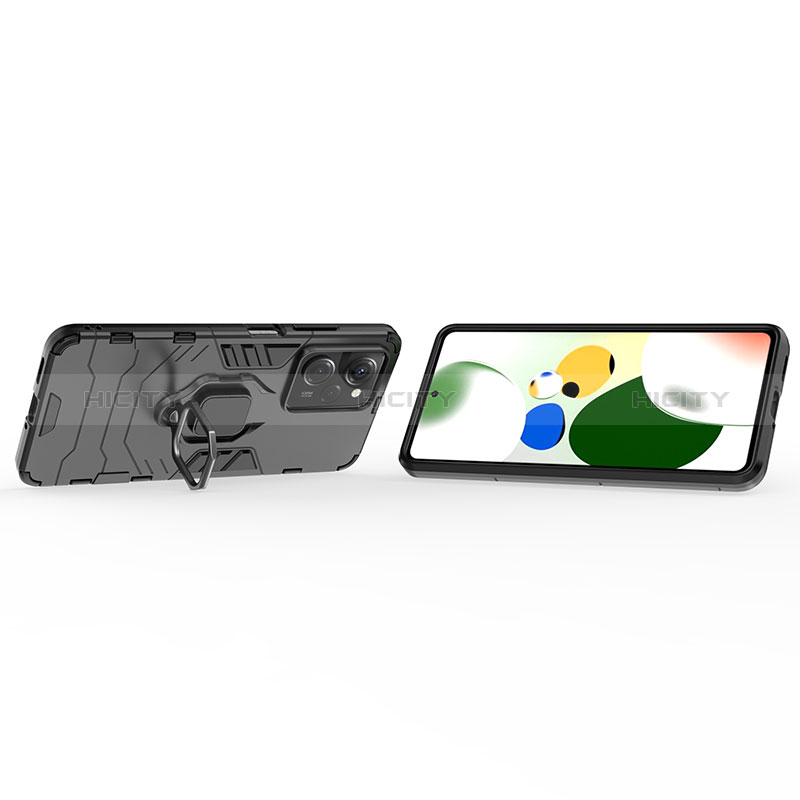 Funda Bumper Silicona y Plastico Mate Carcasa con Magnetico Anillo de dedo Soporte KC1 para Xiaomi Poco X5 Pro 5G