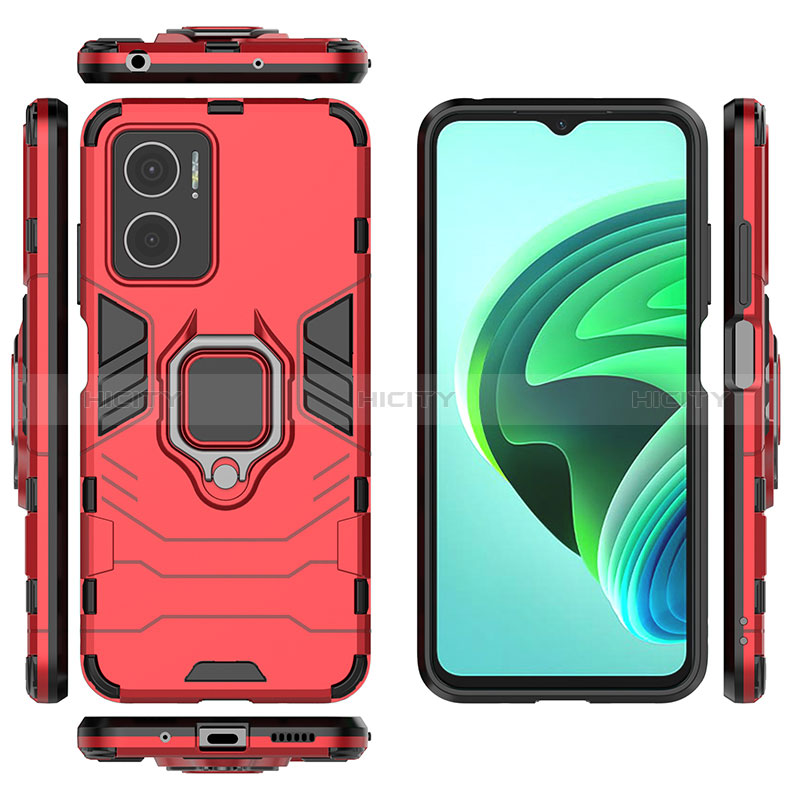 Funda Bumper Silicona y Plastico Mate Carcasa con Magnetico Anillo de dedo Soporte KC1 para Xiaomi Redmi 10 5G