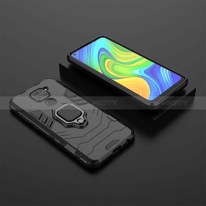 Funda Bumper Silicona y Plastico Mate Carcasa con Magnetico Anillo de dedo Soporte KC1 para Xiaomi Redmi 10X 4G