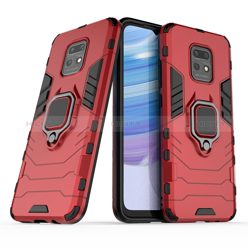 Funda Bumper Silicona y Plastico Mate Carcasa con Magnetico Anillo de dedo Soporte KC1 para Xiaomi Redmi 10X 5G