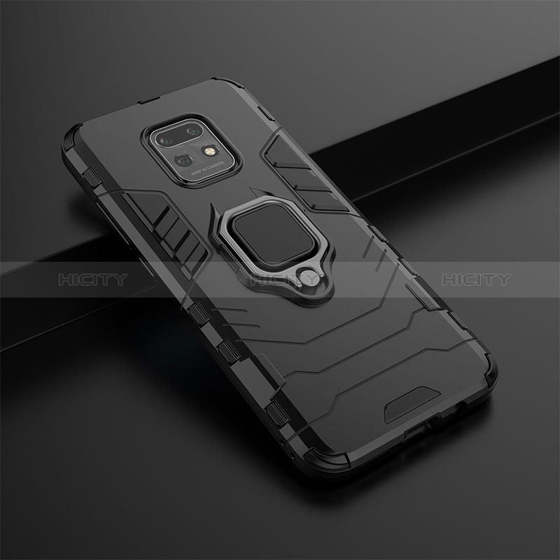 Funda Bumper Silicona y Plastico Mate Carcasa con Magnetico Anillo de dedo Soporte KC1 para Xiaomi Redmi 10X 5G