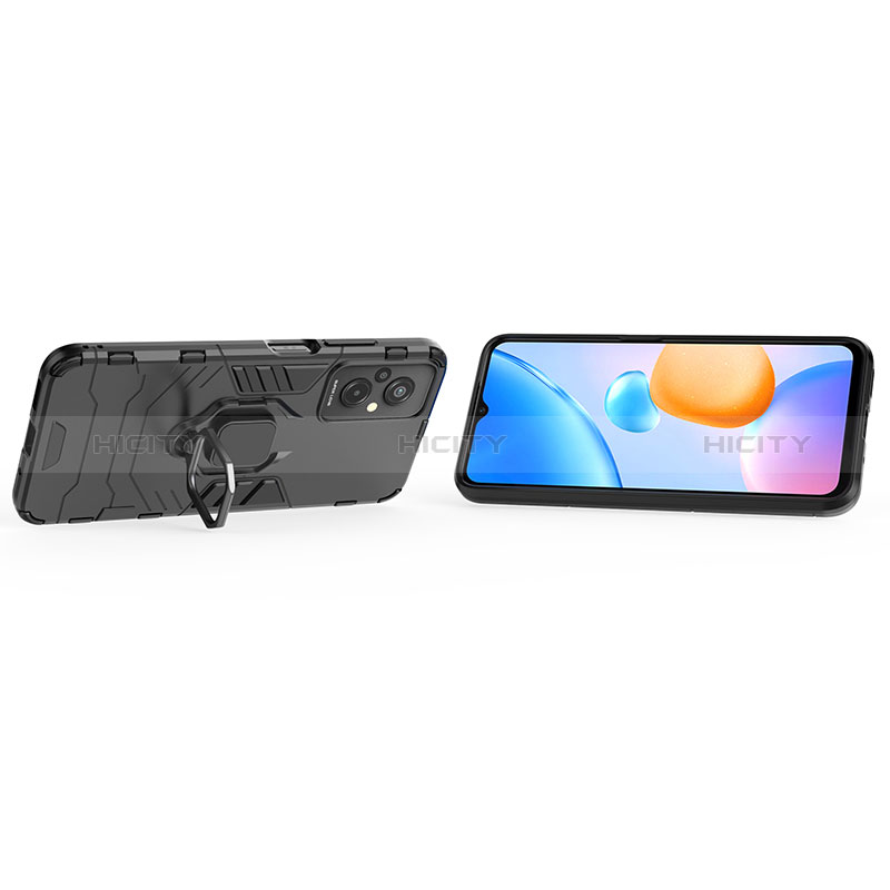 Funda Bumper Silicona y Plastico Mate Carcasa con Magnetico Anillo de dedo Soporte KC1 para Xiaomi Redmi 11 Prime 4G