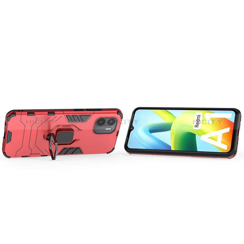 Funda Bumper Silicona y Plastico Mate Carcasa con Magnetico Anillo de dedo Soporte KC1 para Xiaomi Redmi A2