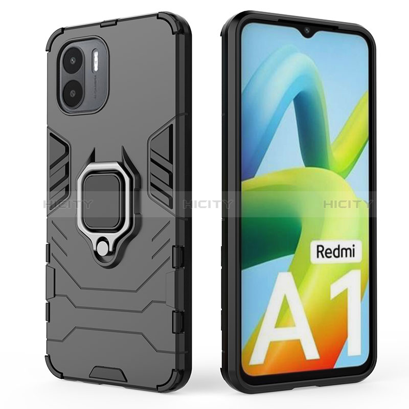 Funda Bumper Silicona y Plastico Mate Carcasa con Magnetico Anillo de dedo Soporte KC1 para Xiaomi Redmi A2 Plus