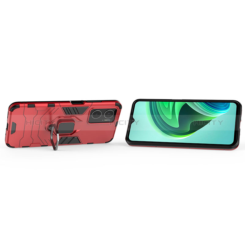 Funda Bumper Silicona y Plastico Mate Carcasa con Magnetico Anillo de dedo Soporte KC1 para Xiaomi Redmi Note 11E 5G