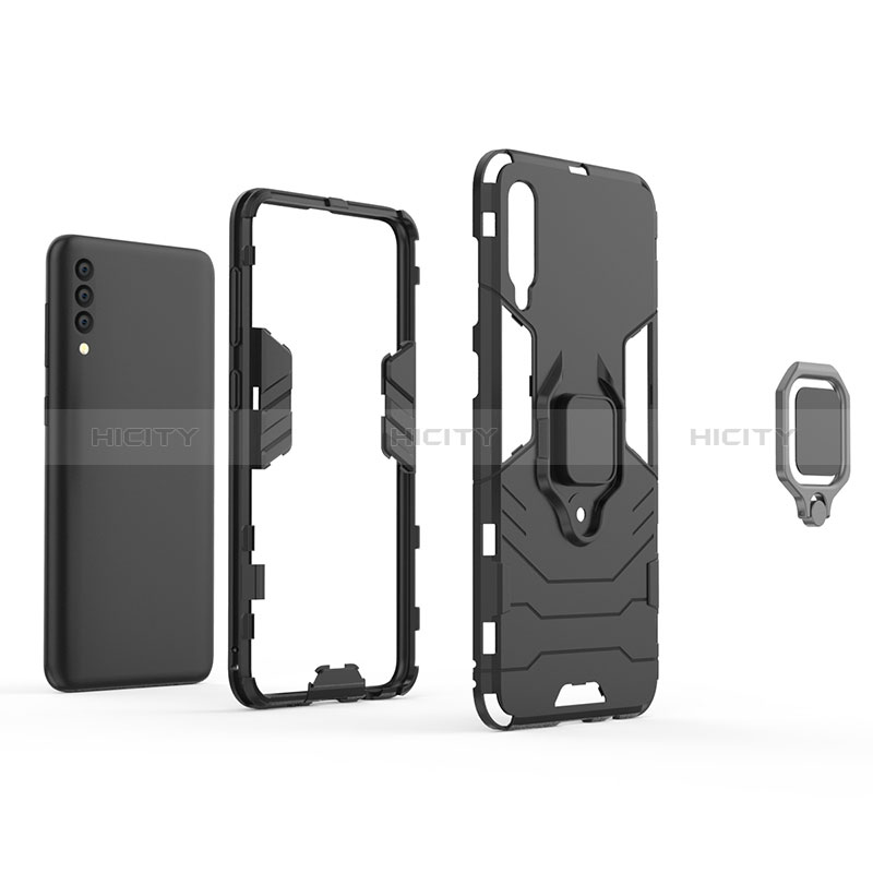 Funda Bumper Silicona y Plastico Mate Carcasa con Magnetico Anillo de dedo Soporte KC2 para Samsung Galaxy A50S