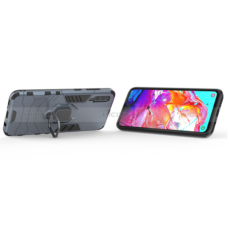 Funda Bumper Silicona y Plastico Mate Carcasa con Magnetico Anillo de dedo Soporte KC2 para Samsung Galaxy A70