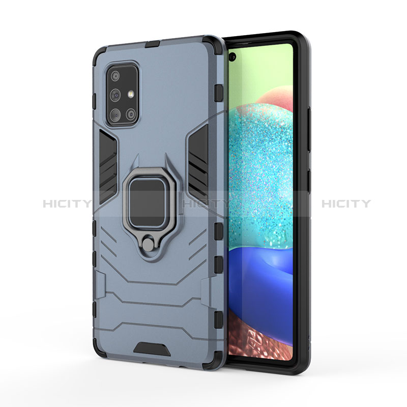 Funda Bumper Silicona y Plastico Mate Carcasa con Magnetico Anillo de dedo Soporte KC2 para Samsung Galaxy A71 5G