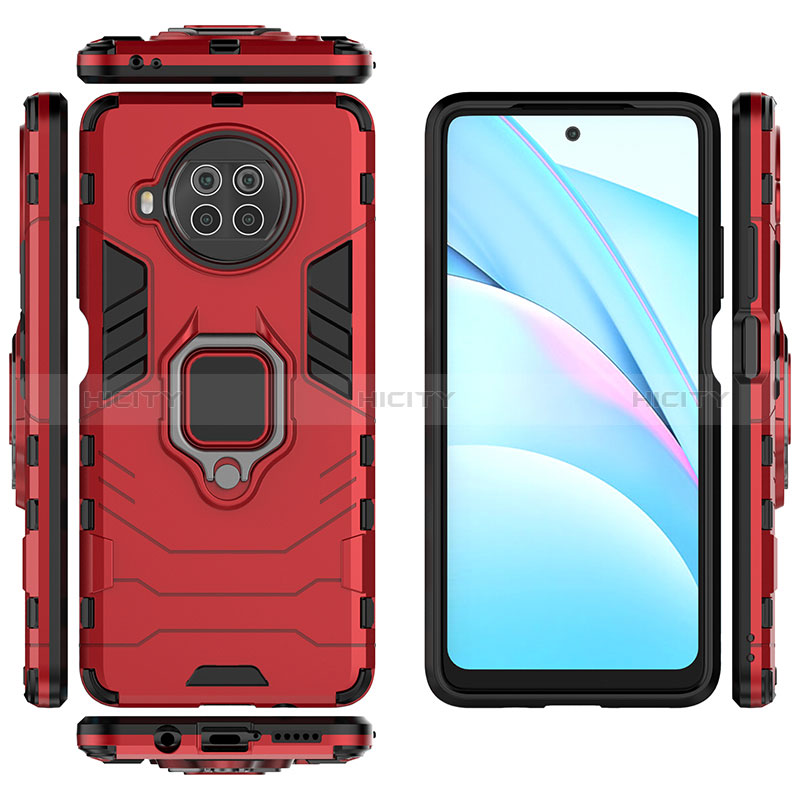 Funda Bumper Silicona y Plastico Mate Carcasa con Magnetico Anillo de dedo Soporte KC2 para Xiaomi Mi 10T Lite 5G