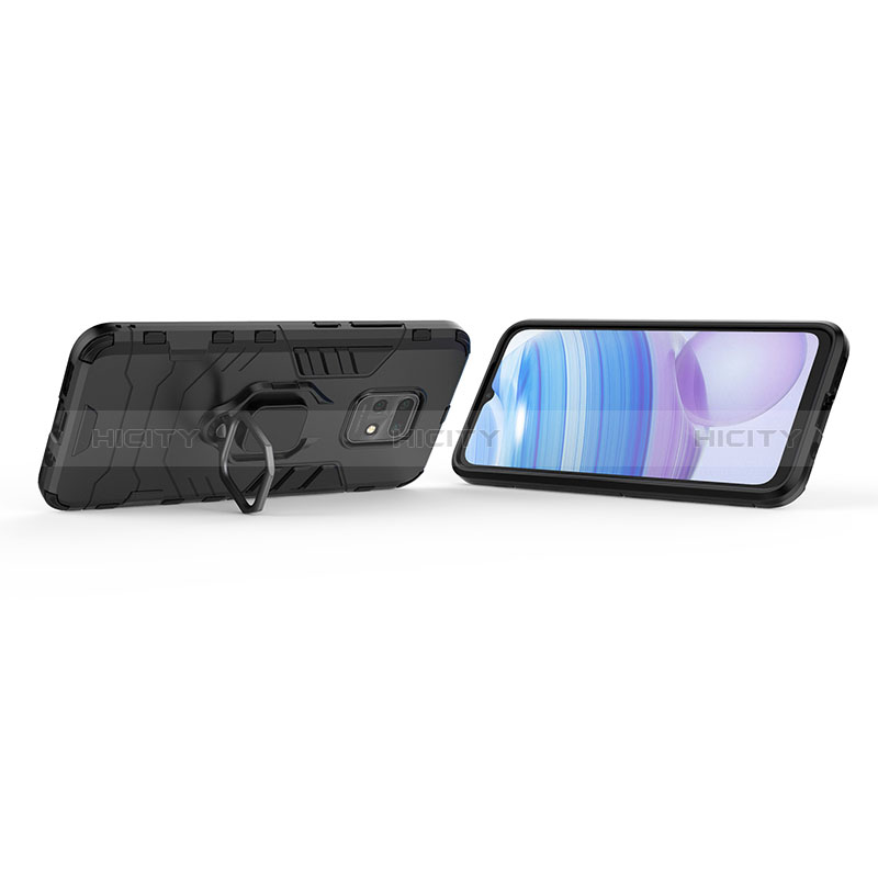 Funda Bumper Silicona y Plastico Mate Carcasa con Magnetico Anillo de dedo Soporte KC2 para Xiaomi Redmi 10X 5G