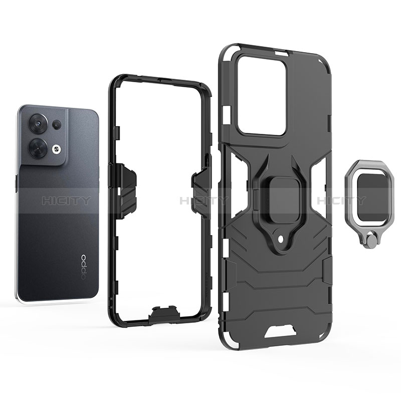 Funda Bumper Silicona y Plastico Mate Carcasa con Magnetico Anillo de dedo Soporte KC2 para Xiaomi Redmi Note 13 Pro 5G