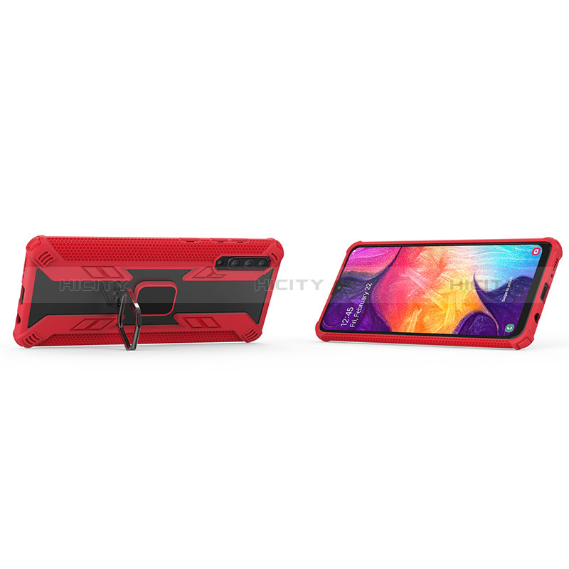 Funda Bumper Silicona y Plastico Mate Carcasa con Magnetico Anillo de dedo Soporte KC3 para Samsung Galaxy A50S