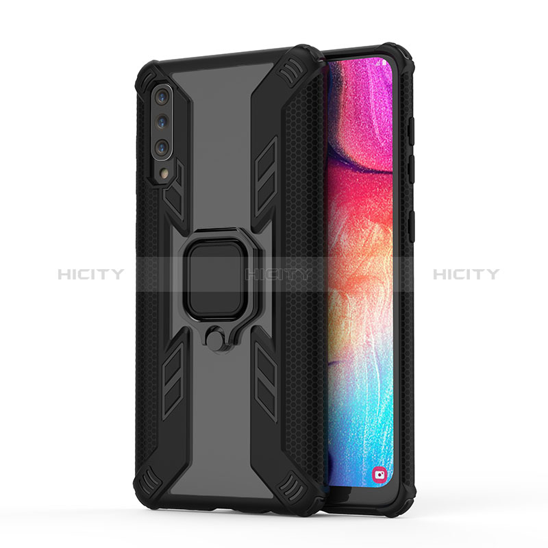 Funda Bumper Silicona y Plastico Mate Carcasa con Magnetico Anillo de dedo Soporte KC3 para Samsung Galaxy A50S