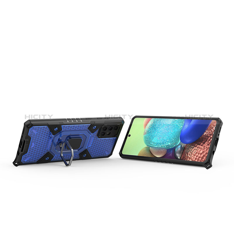Funda Bumper Silicona y Plastico Mate Carcasa con Magnetico Anillo de dedo Soporte KC3 para Samsung Galaxy A71 4G A715