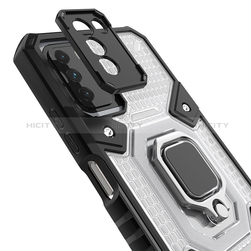 Funda Bumper Silicona y Plastico Mate Carcasa con Magnetico Anillo de dedo Soporte KC3 para Xiaomi Poco M3
