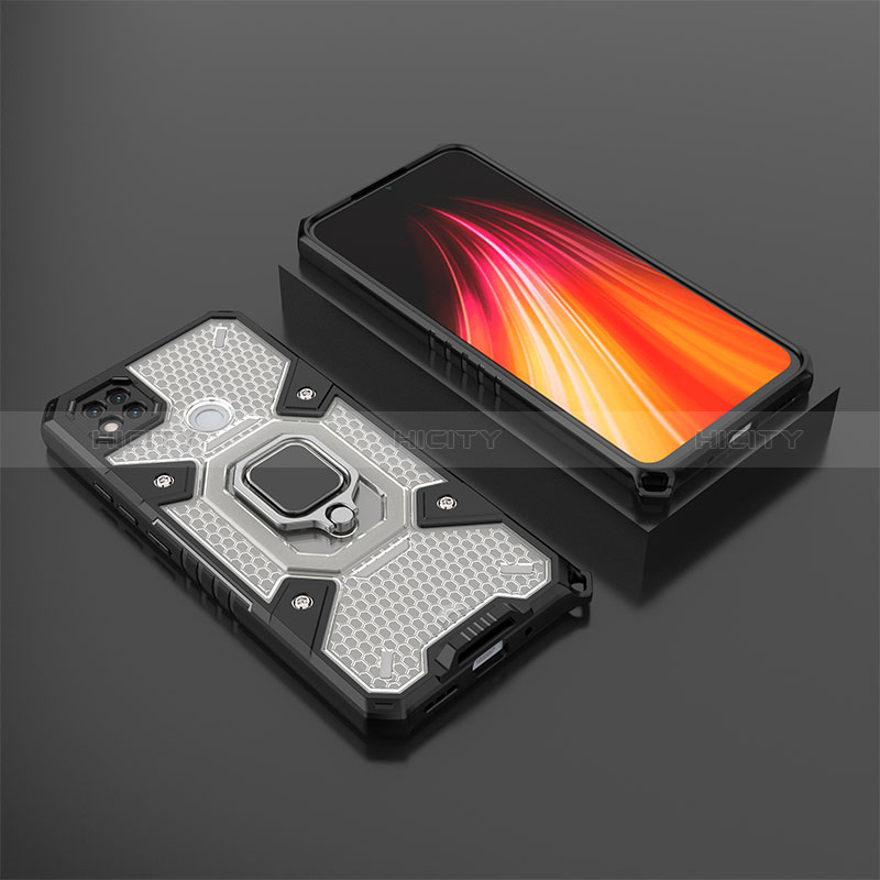 Funda Bumper Silicona y Plastico Mate Carcasa con Magnetico Anillo de dedo Soporte KC3 para Xiaomi Redmi 9 India