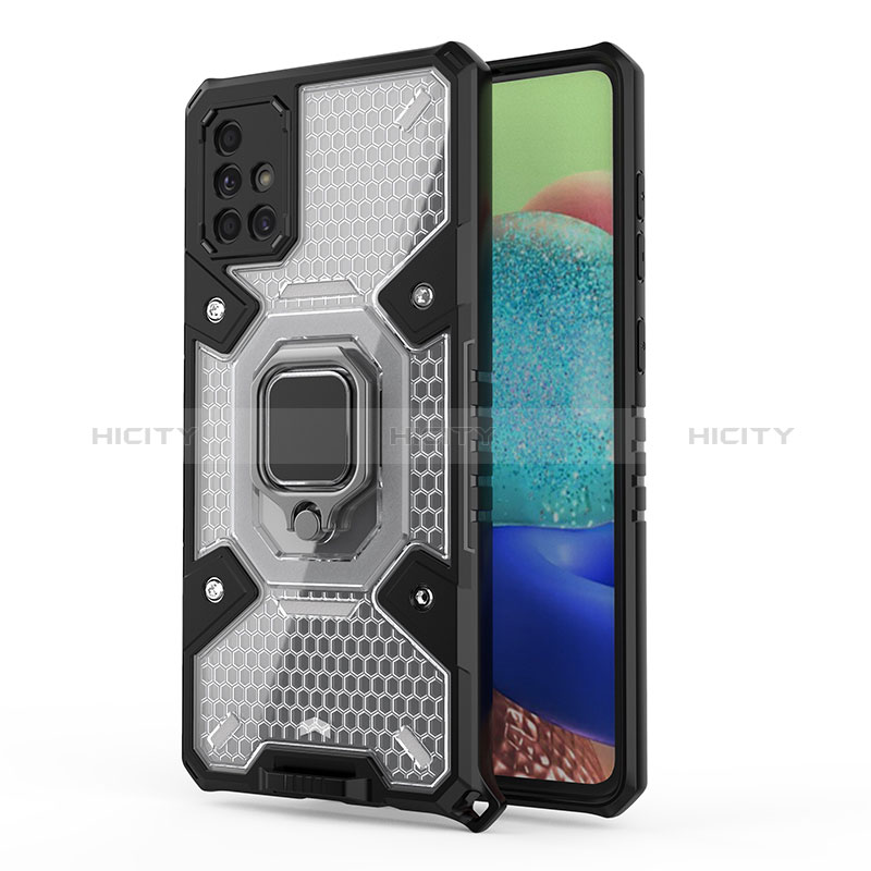 Funda Bumper Silicona y Plastico Mate Carcasa con Magnetico Anillo de dedo Soporte KC4 para Samsung Galaxy A71 5G