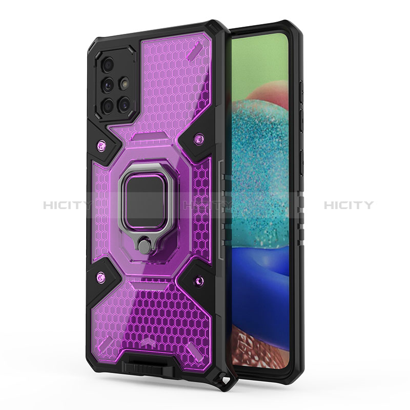 Funda Bumper Silicona y Plastico Mate Carcasa con Magnetico Anillo de dedo Soporte KC4 para Samsung Galaxy A71 5G