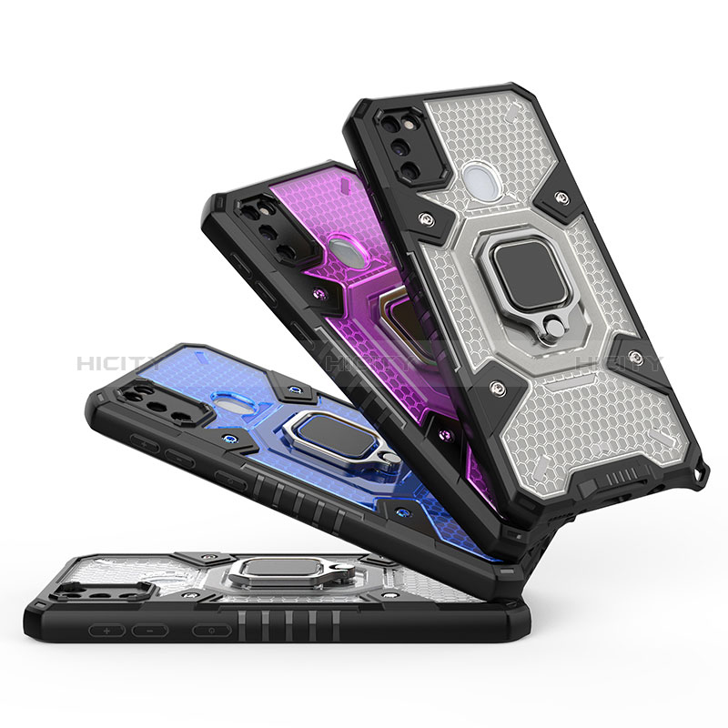 Funda Bumper Silicona y Plastico Mate Carcasa con Magnetico Anillo de dedo Soporte KC4 para Samsung Galaxy M30s