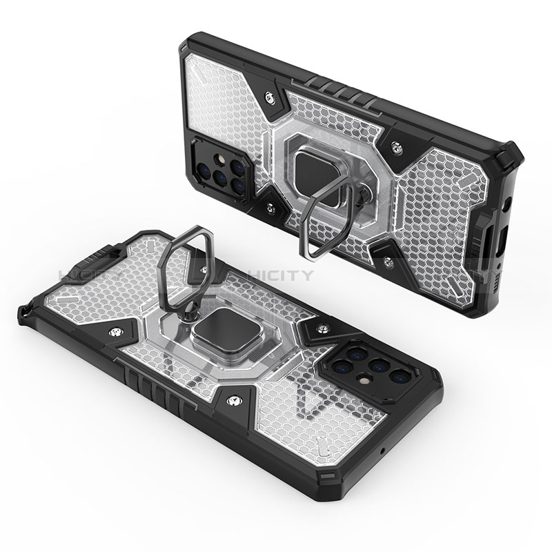 Funda Bumper Silicona y Plastico Mate Carcasa con Magnetico Anillo de dedo Soporte KC4 para Samsung Galaxy M51