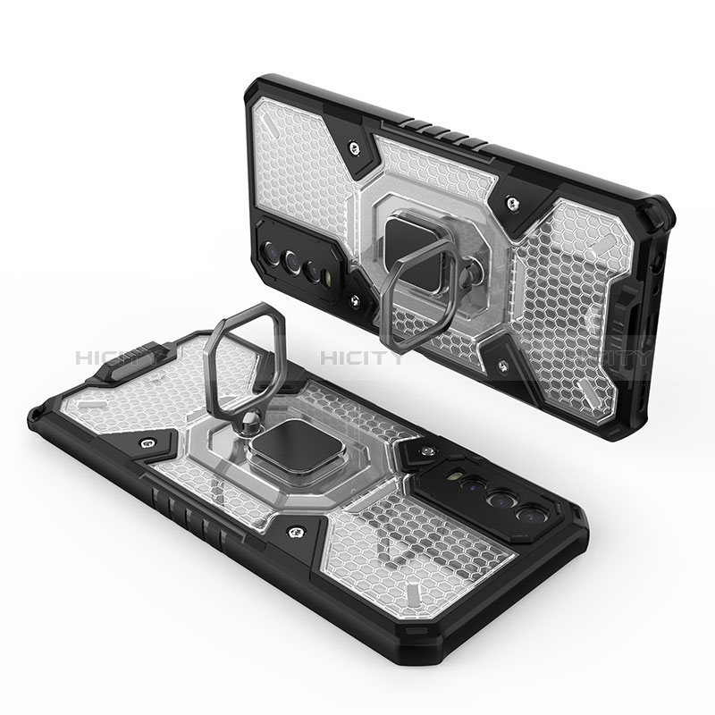 Funda Bumper Silicona y Plastico Mate Carcasa con Magnetico Anillo de dedo Soporte KC4 para Vivo Y12s