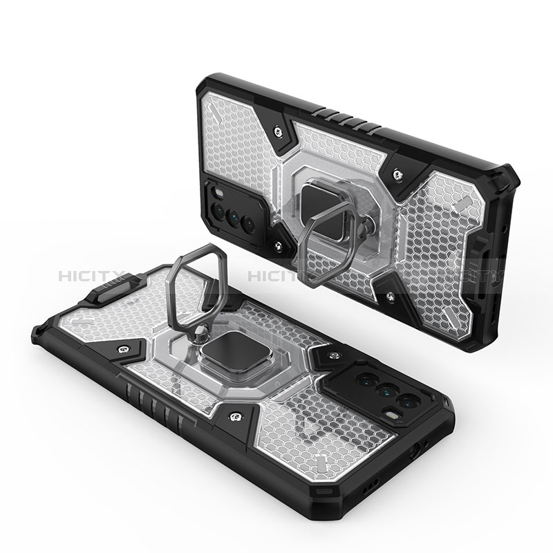 Funda Bumper Silicona y Plastico Mate Carcasa con Magnetico Anillo de dedo Soporte KC4 para Xiaomi Poco M3