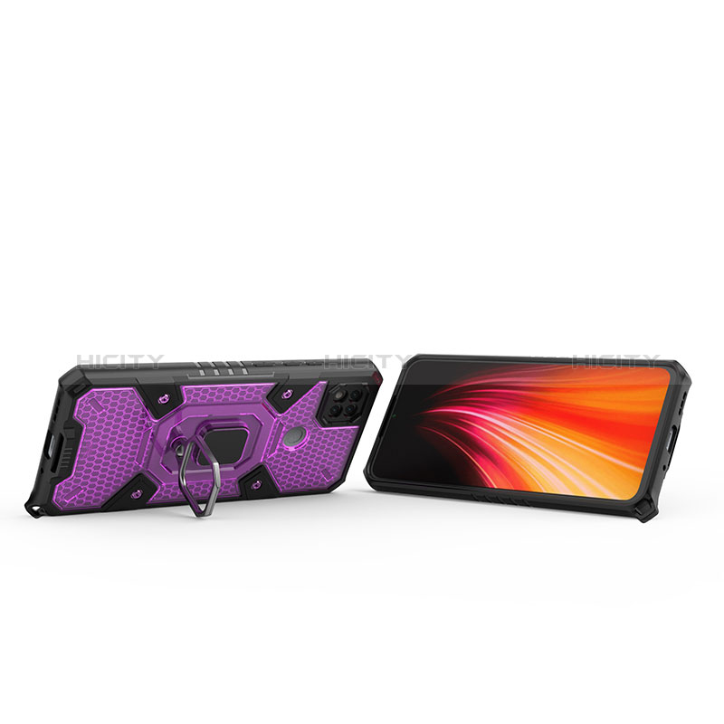 Funda Bumper Silicona y Plastico Mate Carcasa con Magnetico Anillo de dedo Soporte KC4 para Xiaomi Redmi 10A 4G