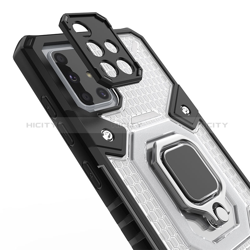 Funda Bumper Silicona y Plastico Mate Carcasa con Magnetico Anillo de dedo Soporte KC5 para Samsung Galaxy A71 5G