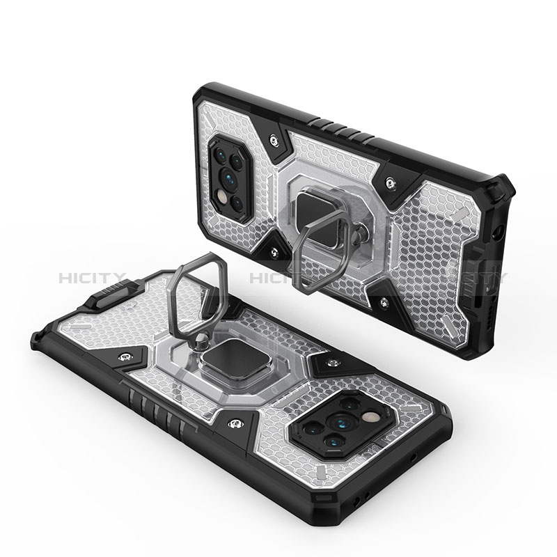 Funda Bumper Silicona y Plastico Mate Carcasa con Magnetico Anillo de dedo Soporte KC5 para Xiaomi Poco X3 Pro
