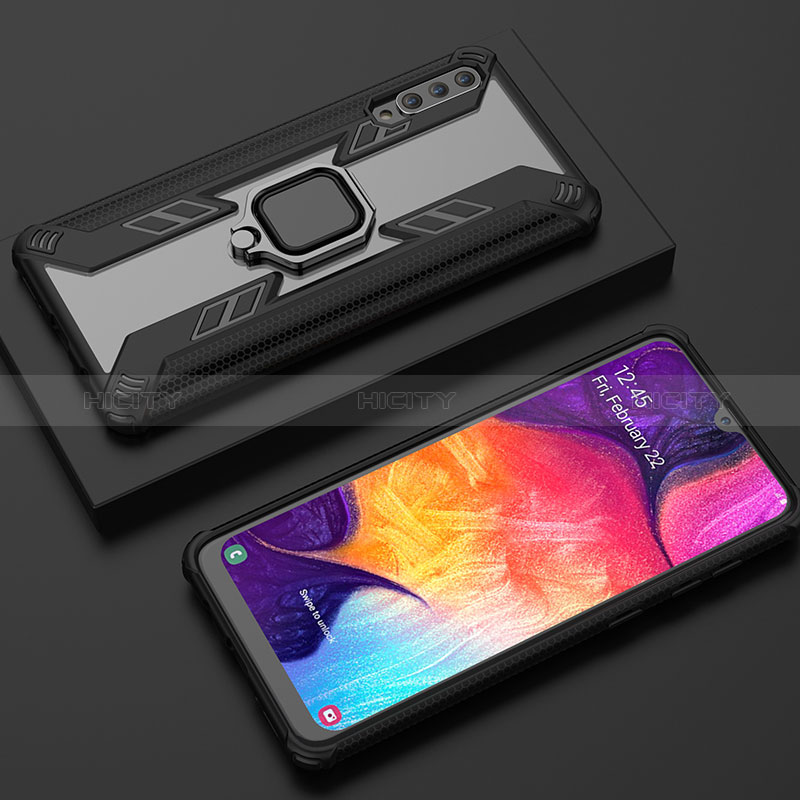 Funda Bumper Silicona y Plastico Mate Carcasa con Magnetico Anillo de dedo Soporte KC6 para Samsung Galaxy A50